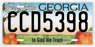 GA license plate CCD5398