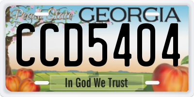 GA license plate CCD5404