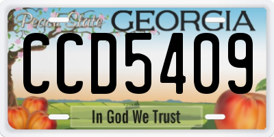 GA license plate CCD5409