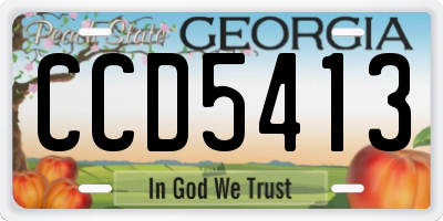 GA license plate CCD5413