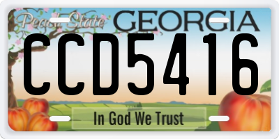 GA license plate CCD5416