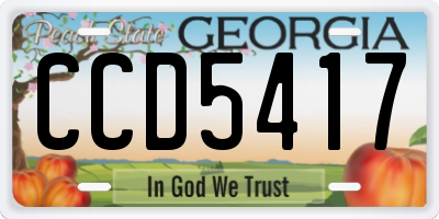 GA license plate CCD5417