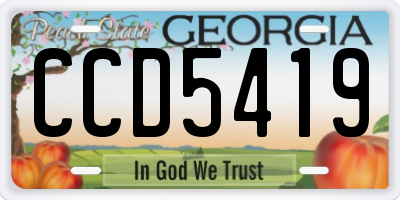 GA license plate CCD5419