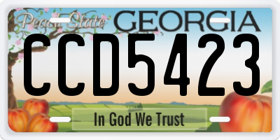 GA license plate CCD5423