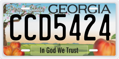 GA license plate CCD5424