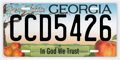 GA license plate CCD5426