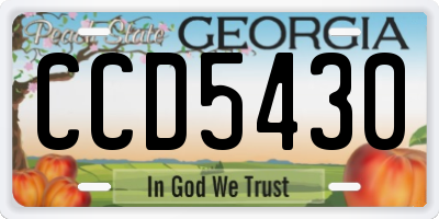 GA license plate CCD5430