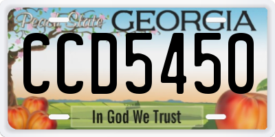 GA license plate CCD5450