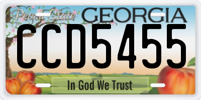 GA license plate CCD5455