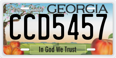 GA license plate CCD5457