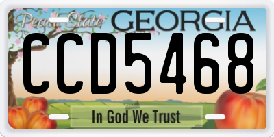 GA license plate CCD5468