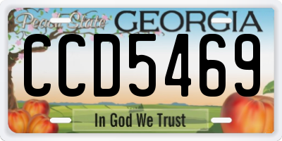 GA license plate CCD5469
