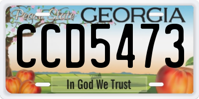 GA license plate CCD5473
