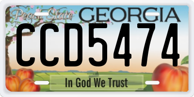GA license plate CCD5474