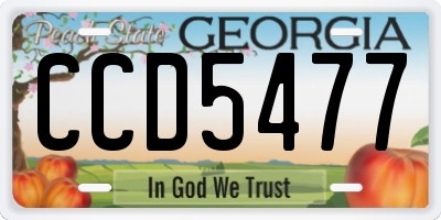 GA license plate CCD5477
