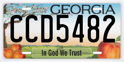 GA license plate CCD5482