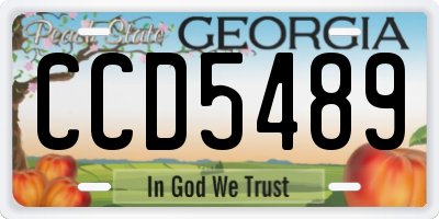 GA license plate CCD5489