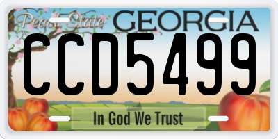 GA license plate CCD5499
