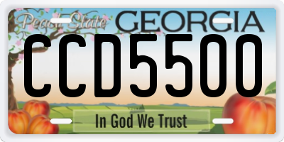 GA license plate CCD5500