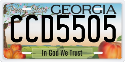GA license plate CCD5505