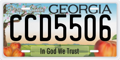 GA license plate CCD5506