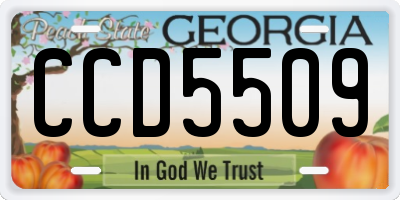 GA license plate CCD5509