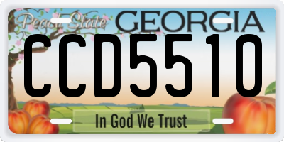 GA license plate CCD5510