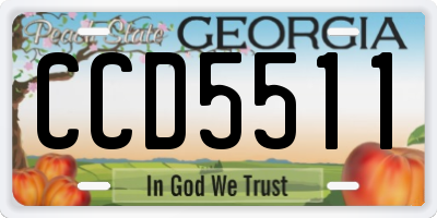 GA license plate CCD5511