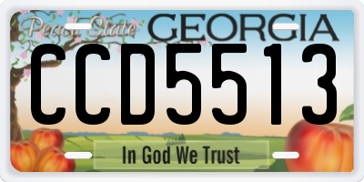 GA license plate CCD5513