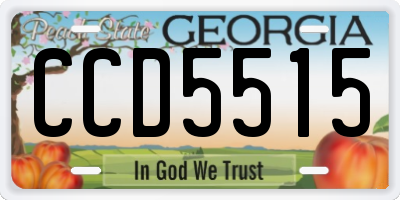 GA license plate CCD5515