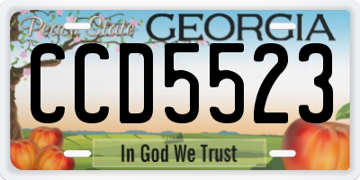 GA license plate CCD5523