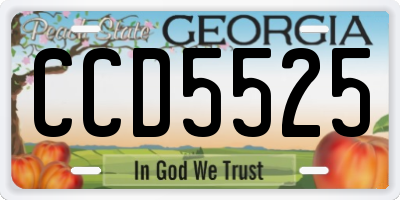 GA license plate CCD5525