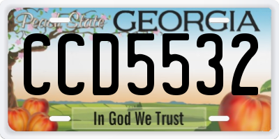 GA license plate CCD5532