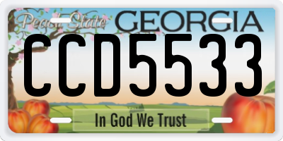 GA license plate CCD5533