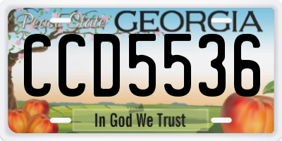 GA license plate CCD5536