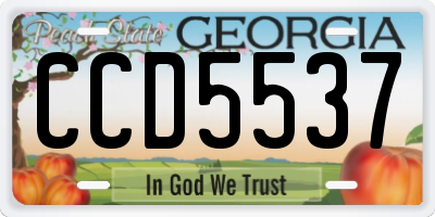 GA license plate CCD5537