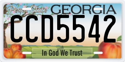 GA license plate CCD5542