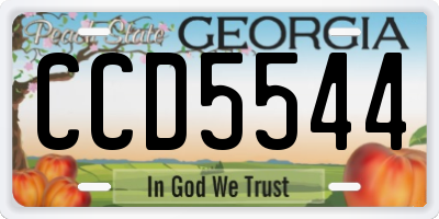 GA license plate CCD5544