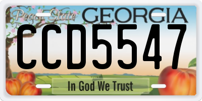 GA license plate CCD5547