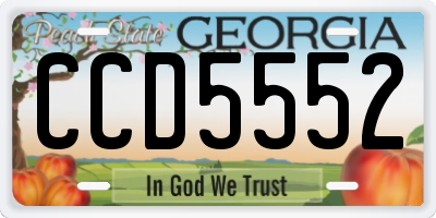 GA license plate CCD5552