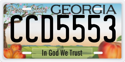 GA license plate CCD5553
