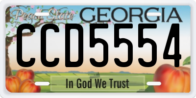 GA license plate CCD5554