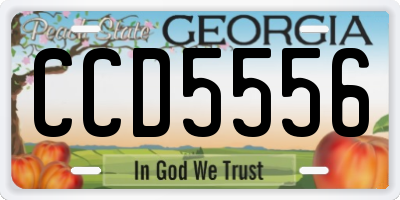 GA license plate CCD5556