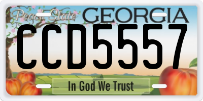 GA license plate CCD5557