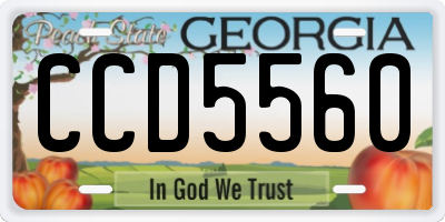 GA license plate CCD5560