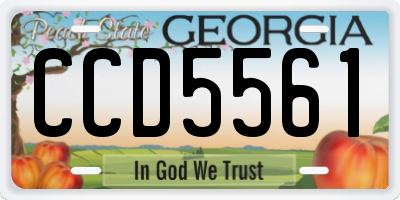 GA license plate CCD5561