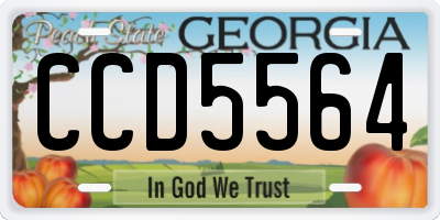GA license plate CCD5564