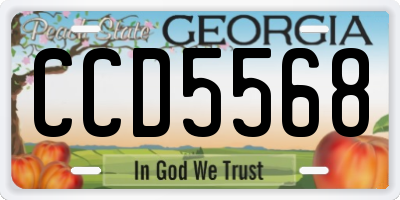 GA license plate CCD5568