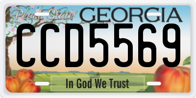 GA license plate CCD5569