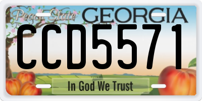 GA license plate CCD5571